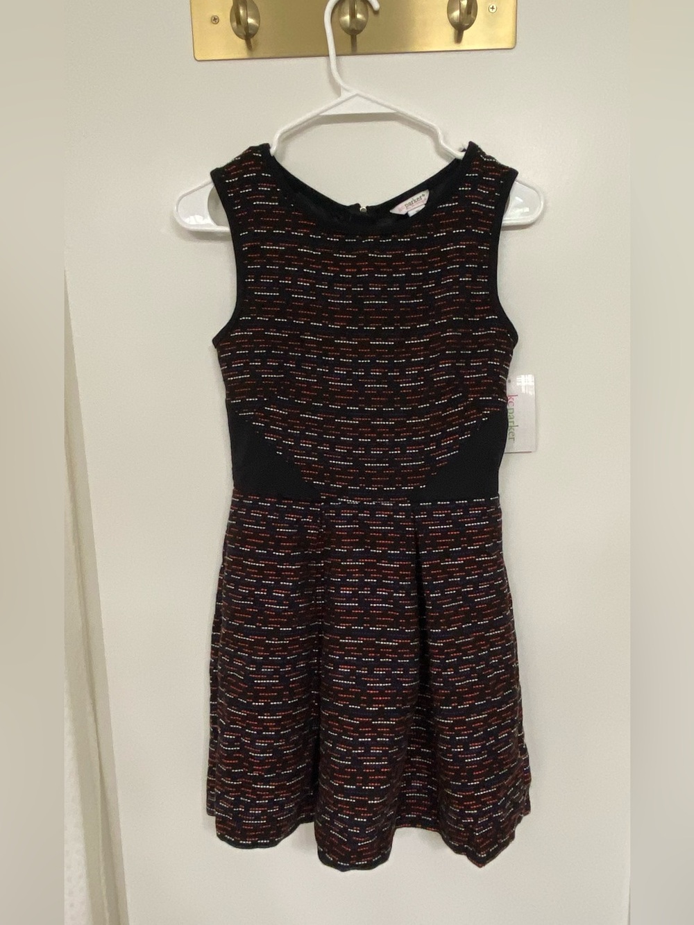 KC Parker by Hartstrings Girls Size 16 Dress Black Tweed Fit Flare NWT